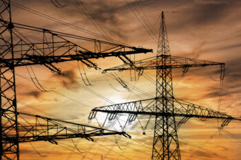 pylons and high voltage cable for electricity and energy
